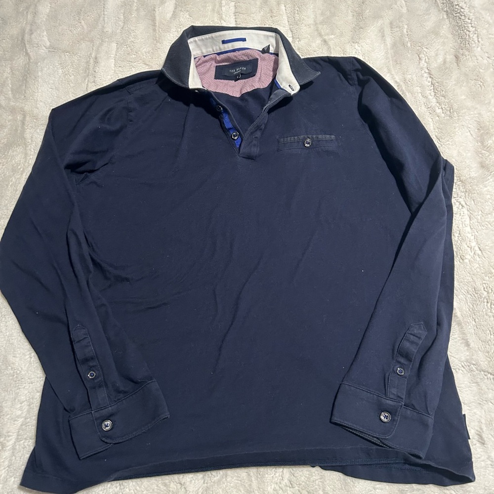 Tailorbyrd Dark Blue Long Sleeve Polo
